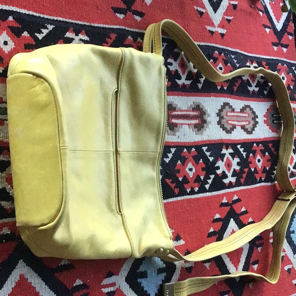 Yellow leather Hobo bag